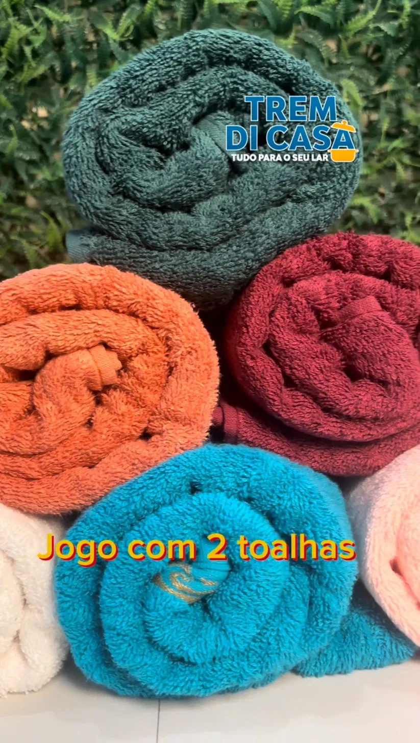 Jogo de toalhas de banho coloridas